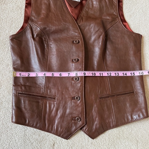 Vintage Berman’s The Leather Experts Brown Leather Vest size 14 - Picture 15 of 15